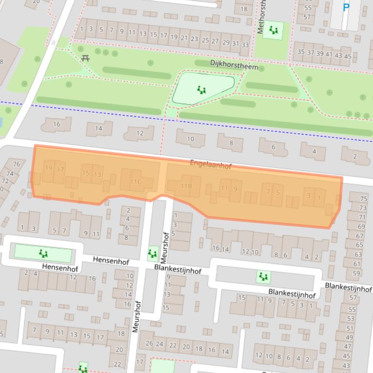 Kaart van postcodegebied 3907JG.