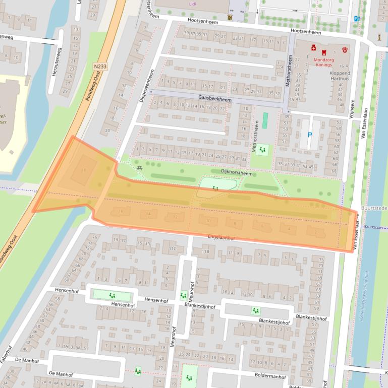 Kaart van postcodegebied 3907JH.