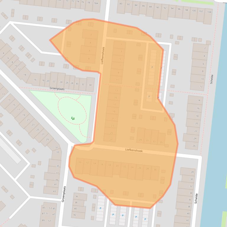 Kaart van postcodegebied 3907KC.