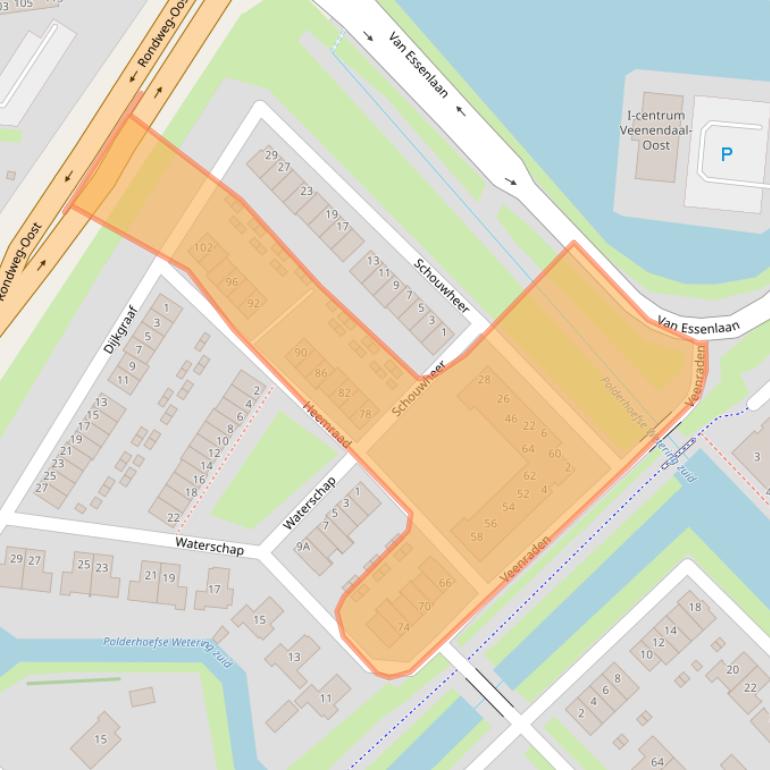 Kaart van postcodegebied 3907KP.