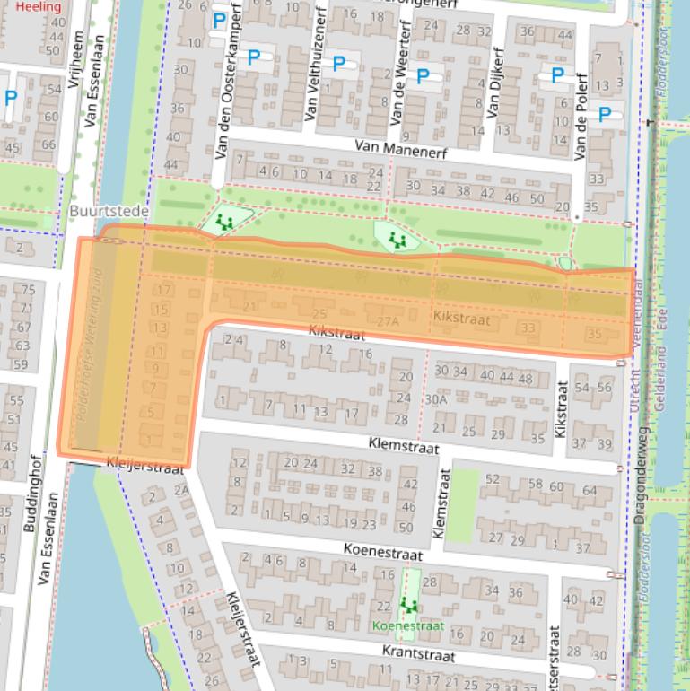Kaart van postcodegebied 3907LC.