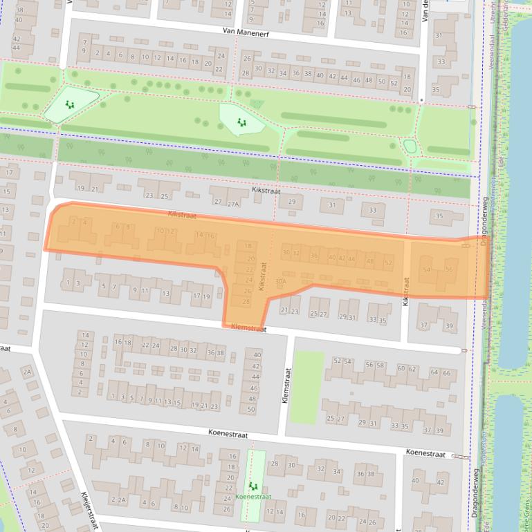 Kaart van postcodegebied 3907LD.