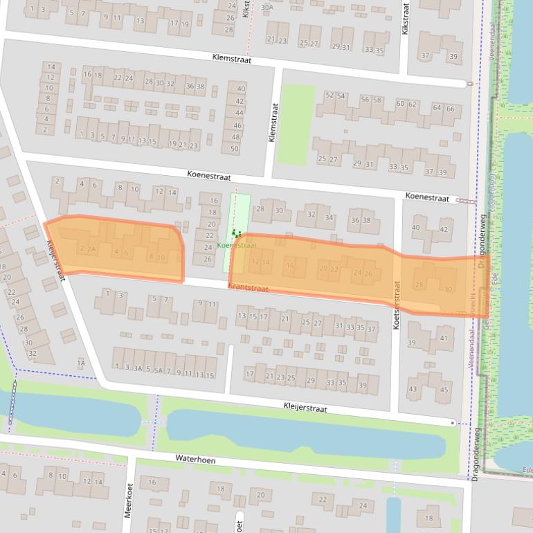 Kaart van postcodegebied 3907LG.