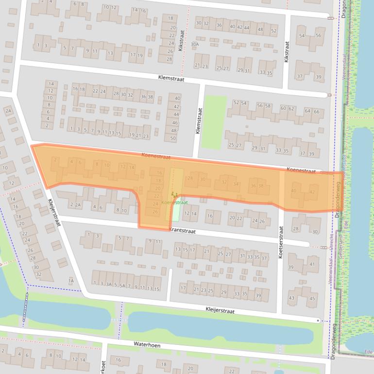Kaart van postcodegebied 3907LJ.