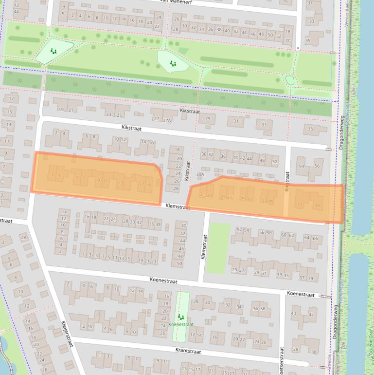 Kaart van postcodegebied 3907LK.