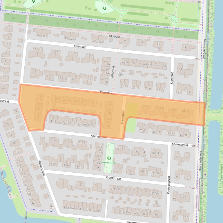 Kaart van postcodegebied 3907LL.