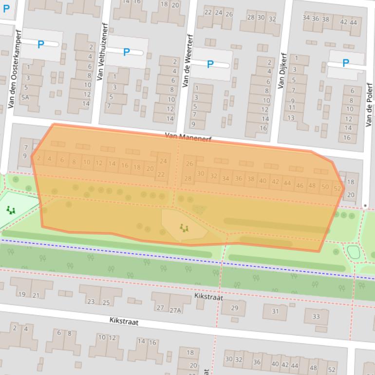Kaart van postcodegebied 3907MA.