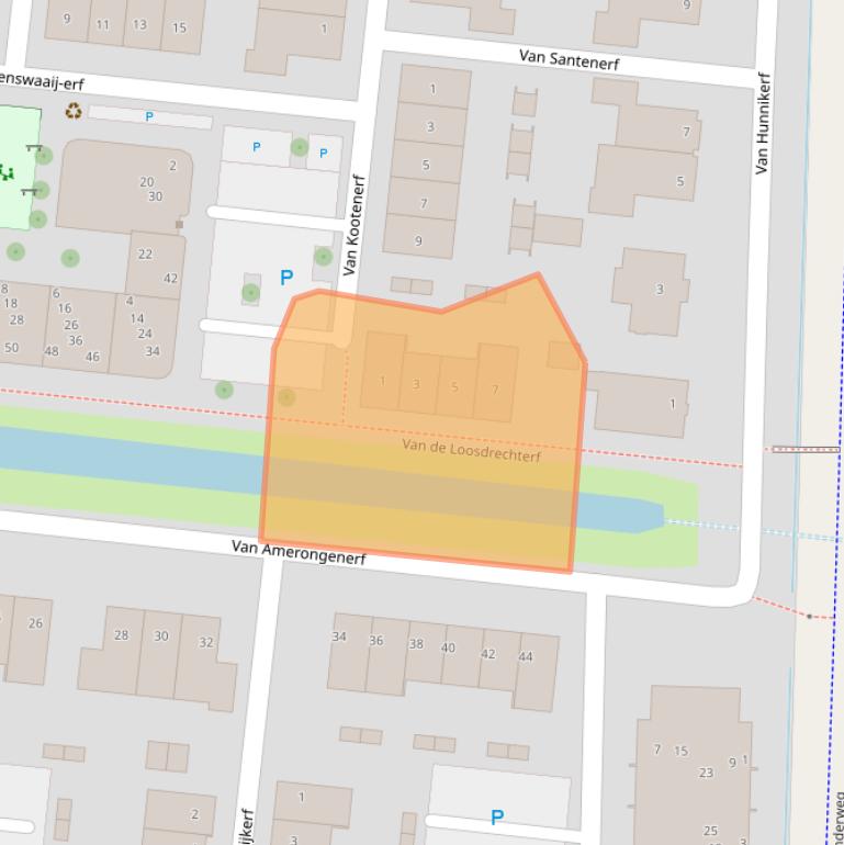 Kaart van postcodegebied 3907MJ.