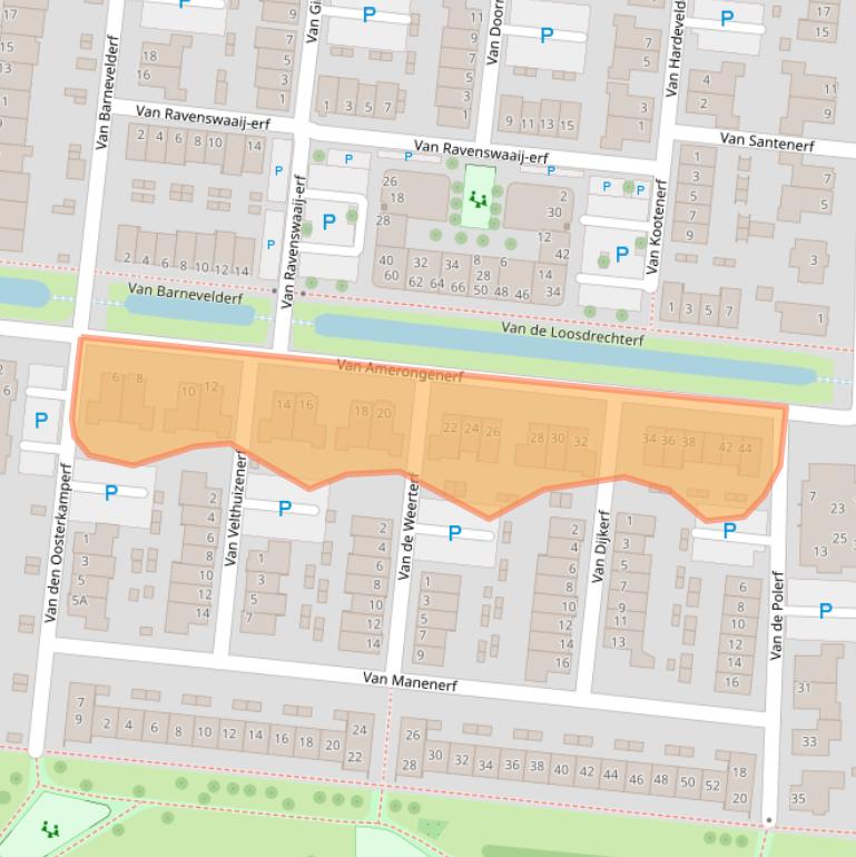 Kaart van postcodegebied 3907MK.
