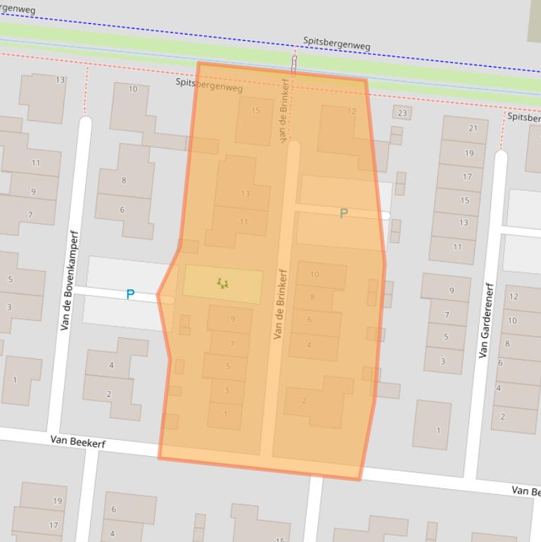 Kaart van postcodegebied 3907MZ.