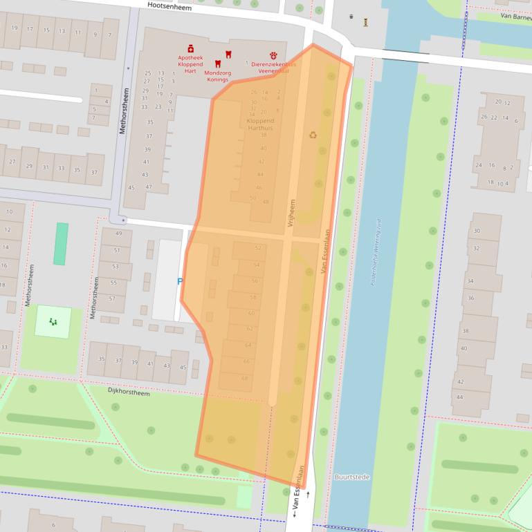 Kaart van postcodegebied 3907NA.