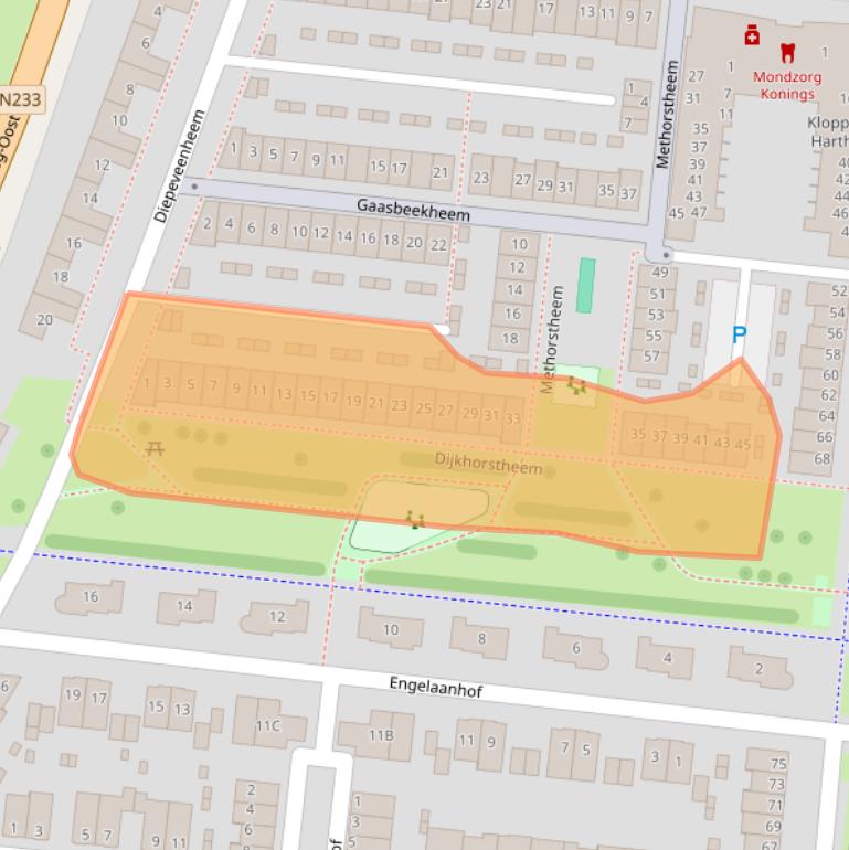 Kaart van postcodegebied 3907NB.
