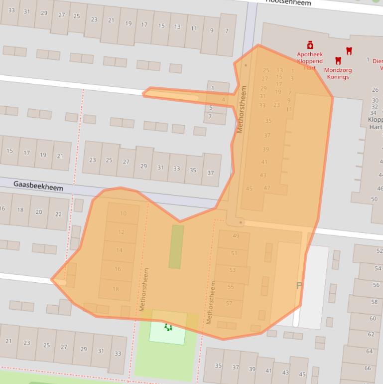 Kaart van postcodegebied 3907NE.