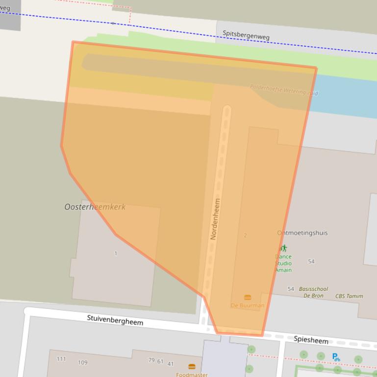 Kaart van postcodegebied 3907NK.