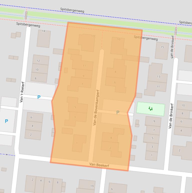 Kaart van postcodegebied 3907NX.
