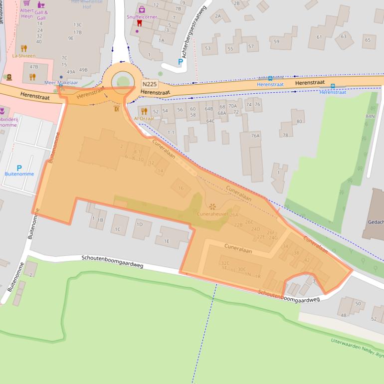 Kaart van postcodegebied 3911AC.