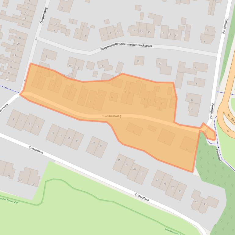 Kaart van postcodegebied 3911AH.