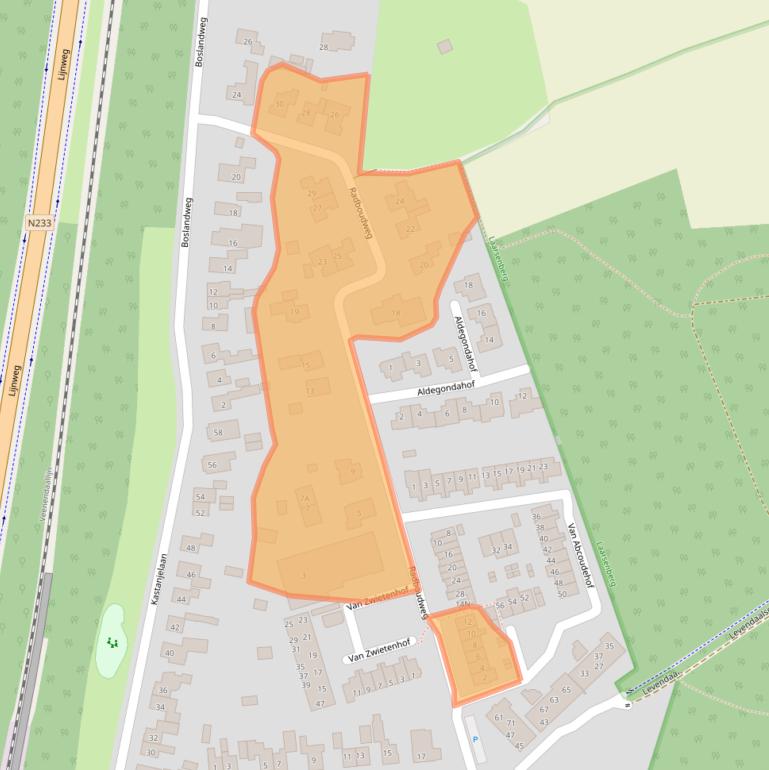 Kaart van postcodegebied 3911BE.