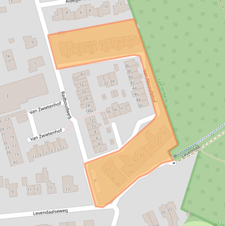 Kaart van postcodegebied 3911BM.