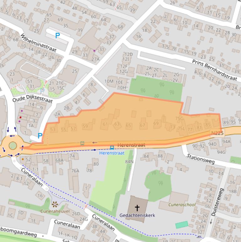 Kaart van postcodegebied 3911JC.