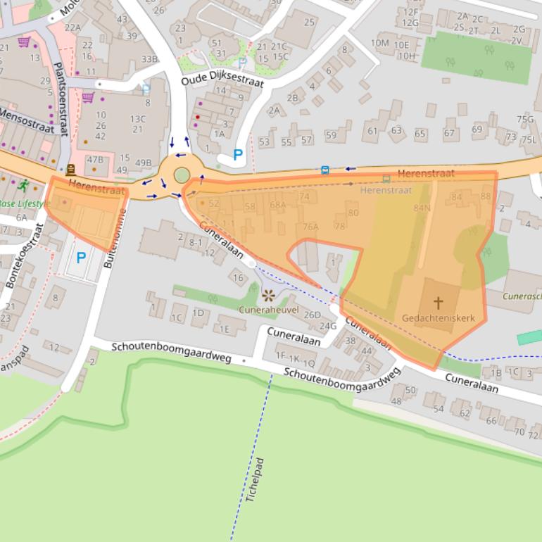 Kaart van postcodegebied 3911JG.