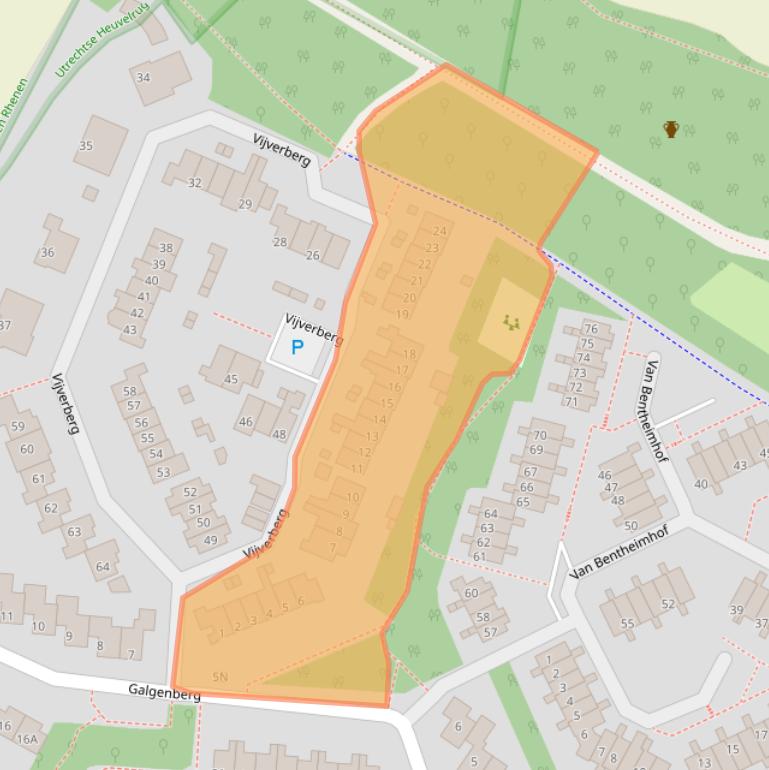 Kaart van postcodegebied 3911JP.