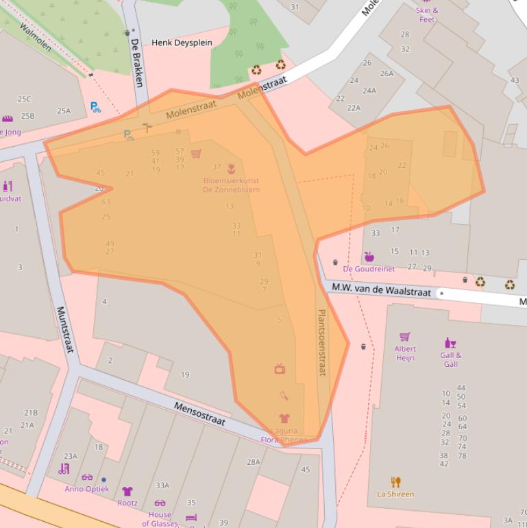 Kaart van postcodegebied 3911KA.