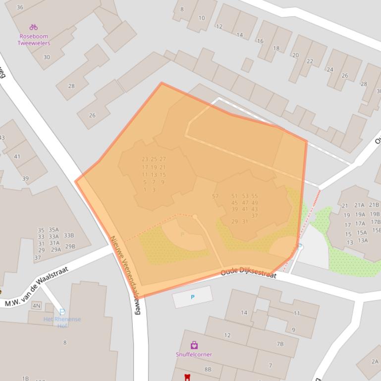 Kaart van postcodegebied 3911MA.