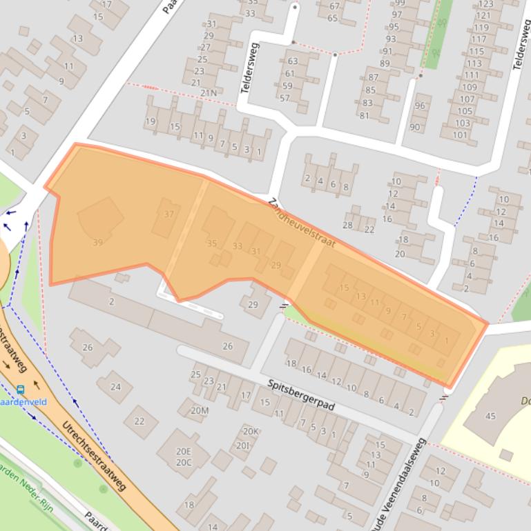 Kaart van postcodegebied 3911NJ.