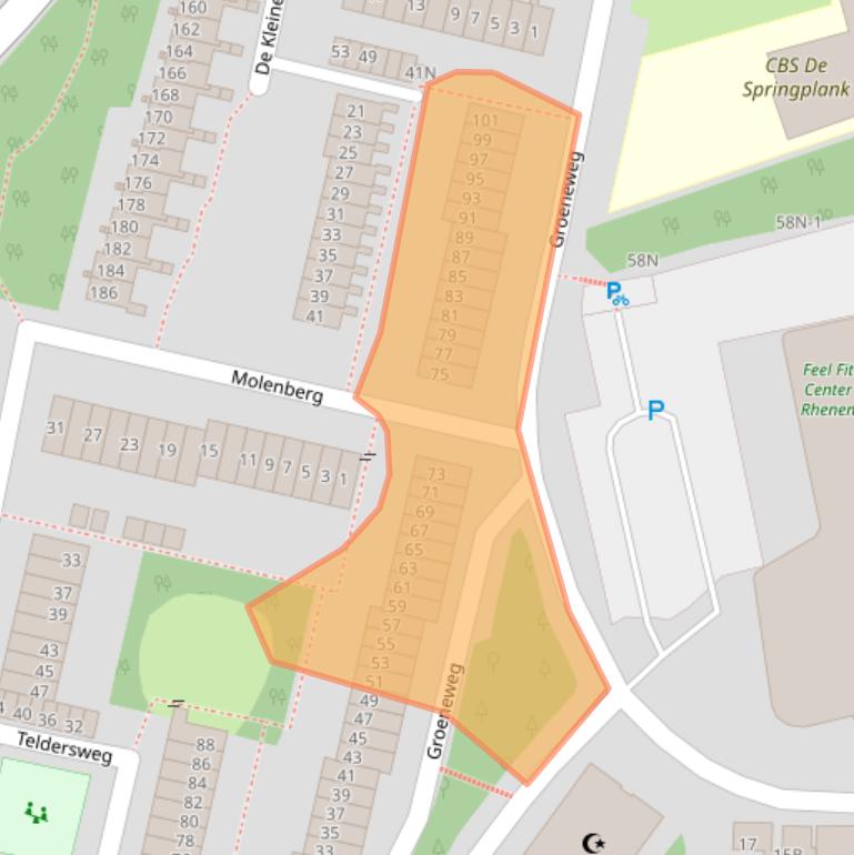 Kaart van postcodegebied 3911PE.