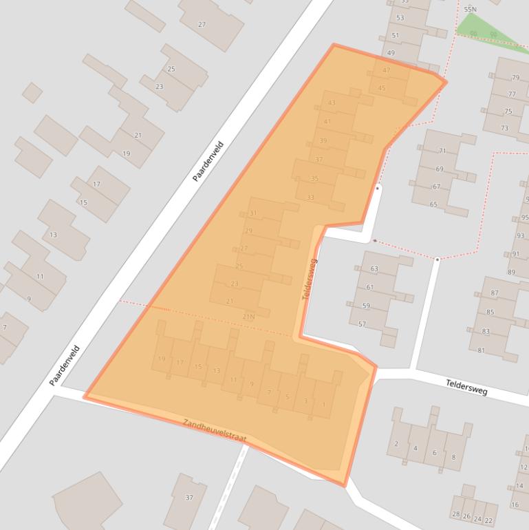 Kaart van postcodegebied 3911PT.