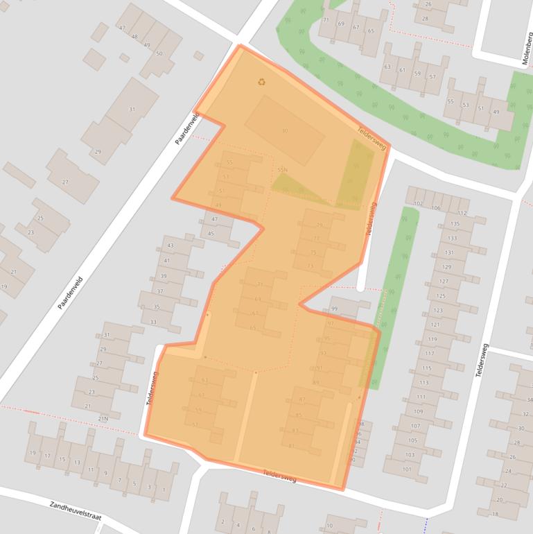 Kaart van postcodegebied 3911PV.