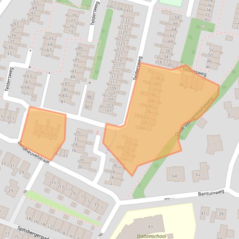 Kaart van postcodegebied 3911PX.