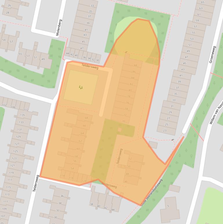 Kaart van postcodegebied 3911PZ.