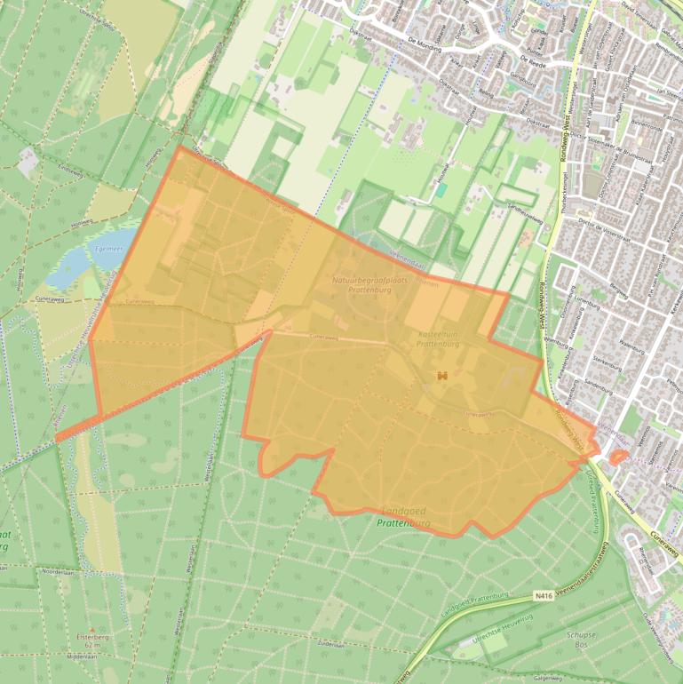 Kaart van postcodegebied 3911RW.