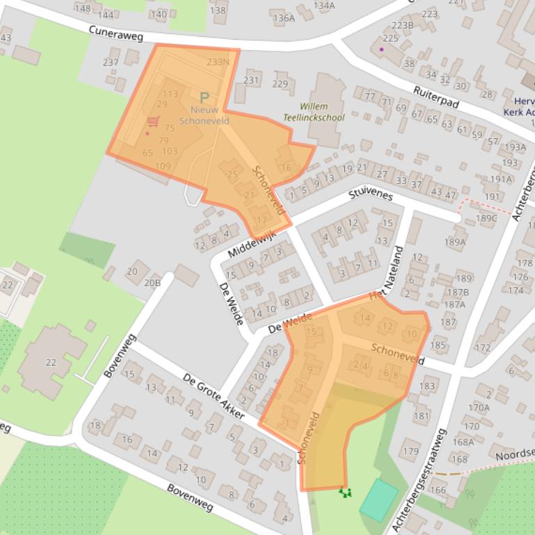 Kaart van postcodegebied 3911XR.