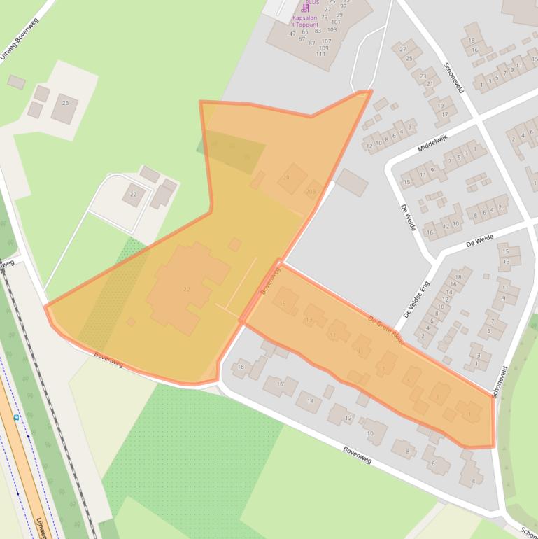 Kaart van postcodegebied 3911XS.