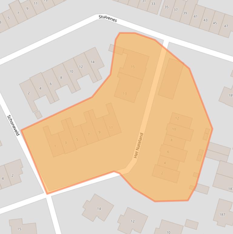 Kaart van postcodegebied 3911XZ.