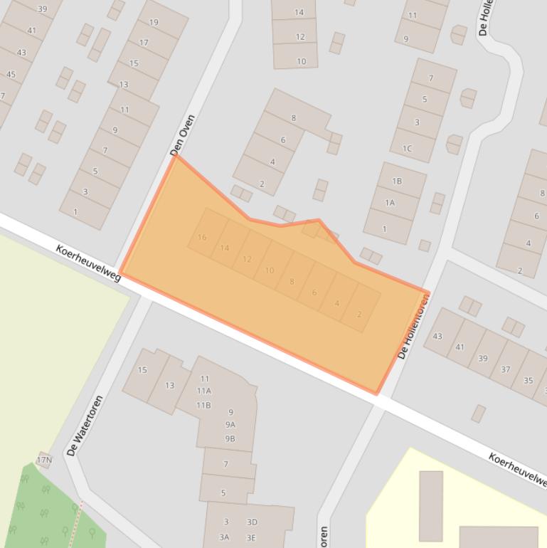 Kaart van postcodegebied 3912AB.