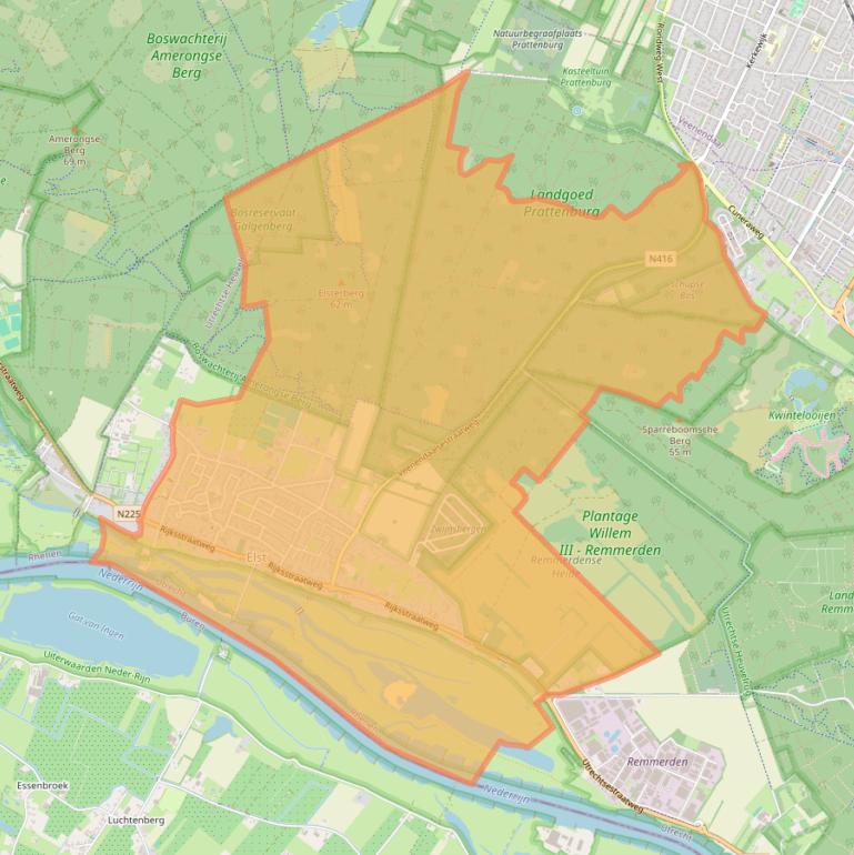 Kaart van postcodegebied 3921.