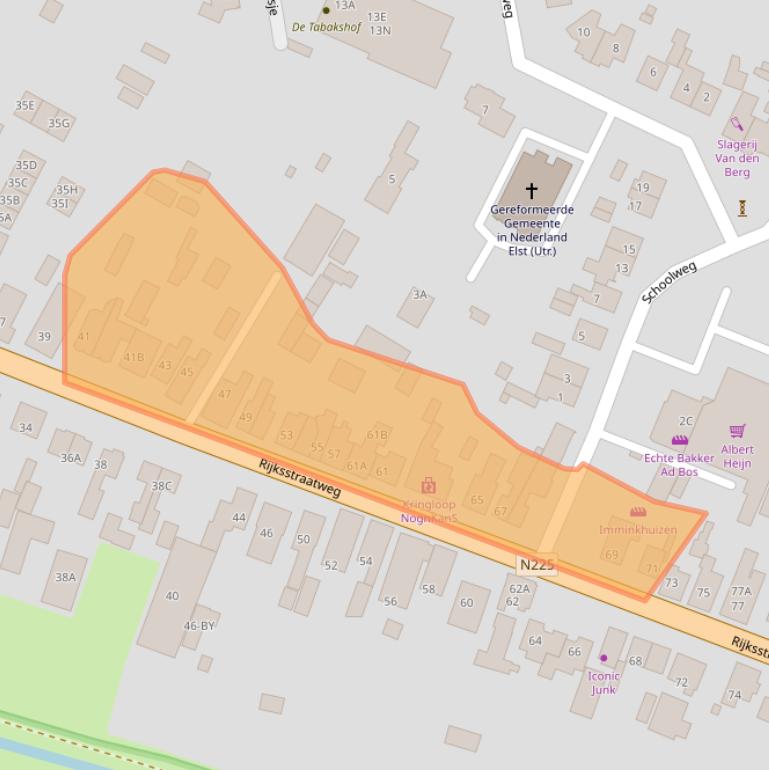 Kaart van postcodegebied 3921AB.