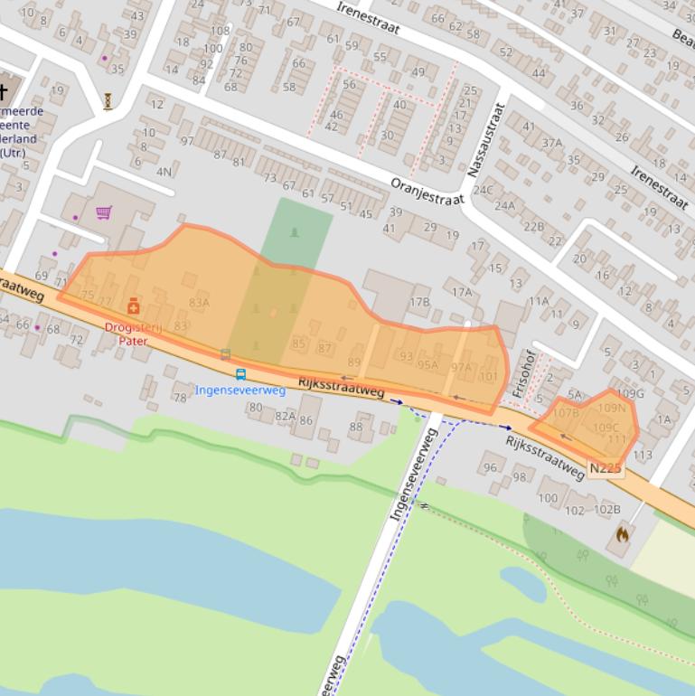Kaart van postcodegebied 3921AC.