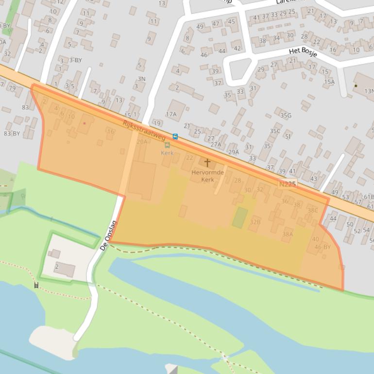 Kaart van postcodegebied 3921AJ.