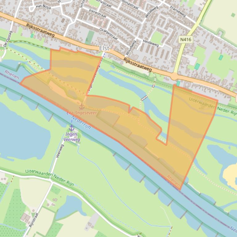 Kaart van postcodegebied 3921AZ.