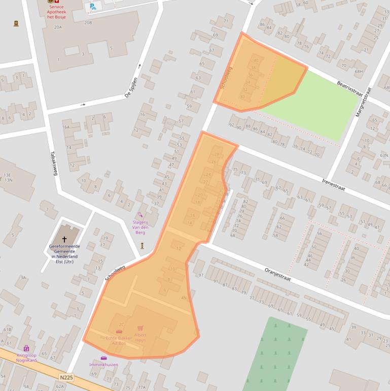 Kaart van postcodegebied 3921CE.