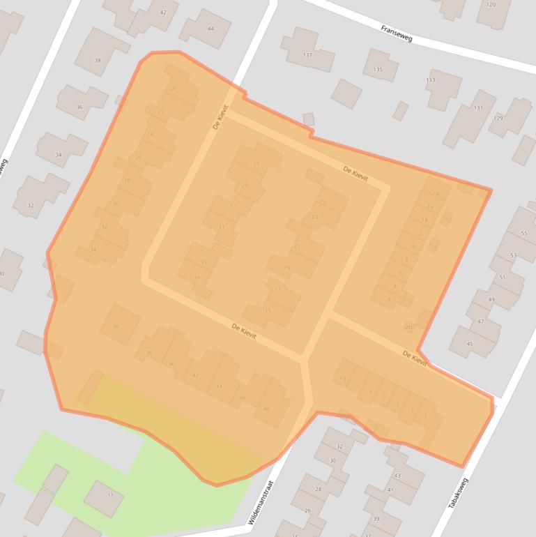 Kaart van postcodegebied 3921CX.