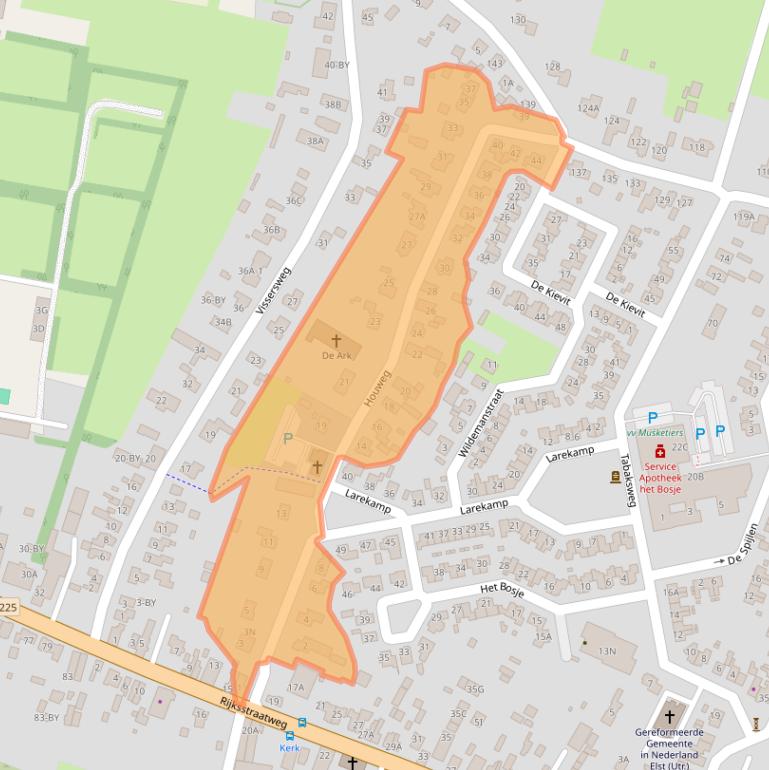 Kaart van postcodegebied 3921DB.