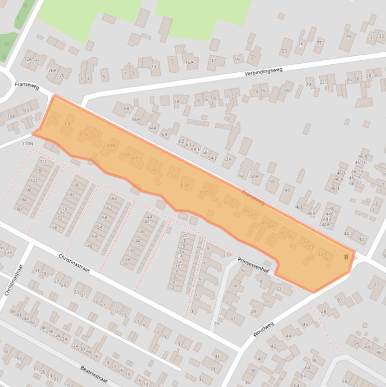 Kaart van postcodegebied 3921DE.