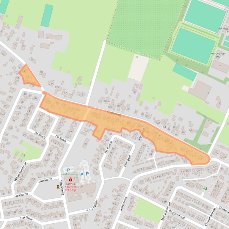 Kaart van postcodegebied 3921DG.