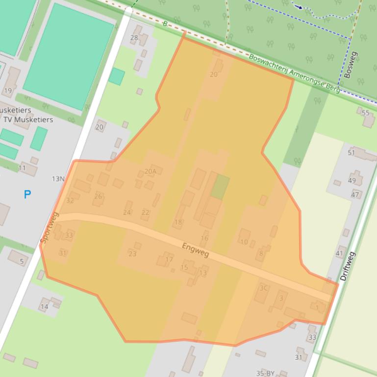 Kaart van postcodegebied 3921DN.